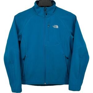 Women's Blue Embroidered The North Face Apex Bionic Full Zip Softshell Jacket~ M